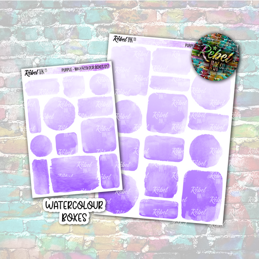 Purple - Watercolour Boxes Multi