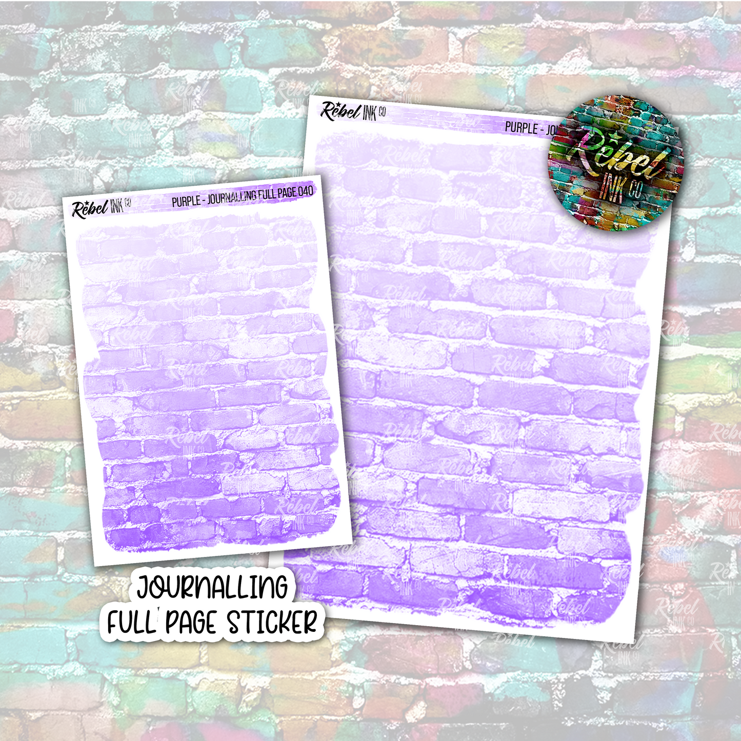 Purple - Journalling Full Page Sticker