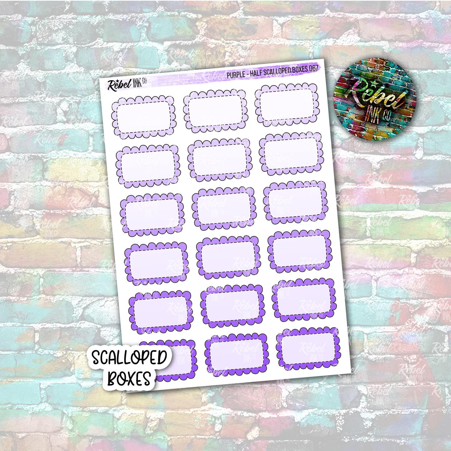 Purple - Scalloped Half Boxes