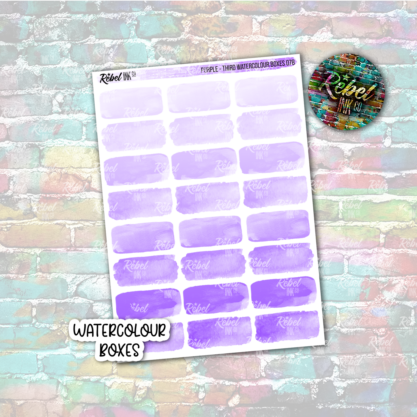Purple - Watercolour Third Boxes