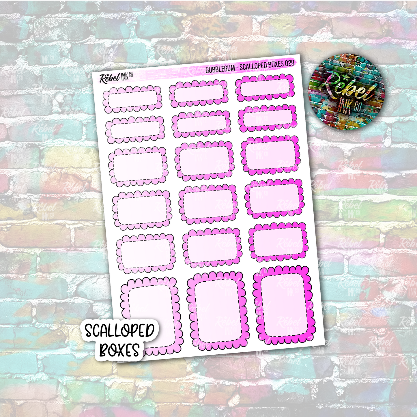 Bubblegum - Scalloped Boxes Standard Vertical