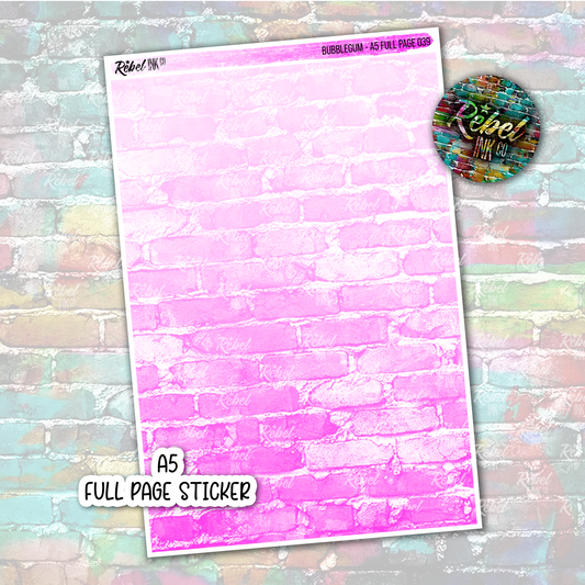 Bubblegum - A5 Full Page Sticker