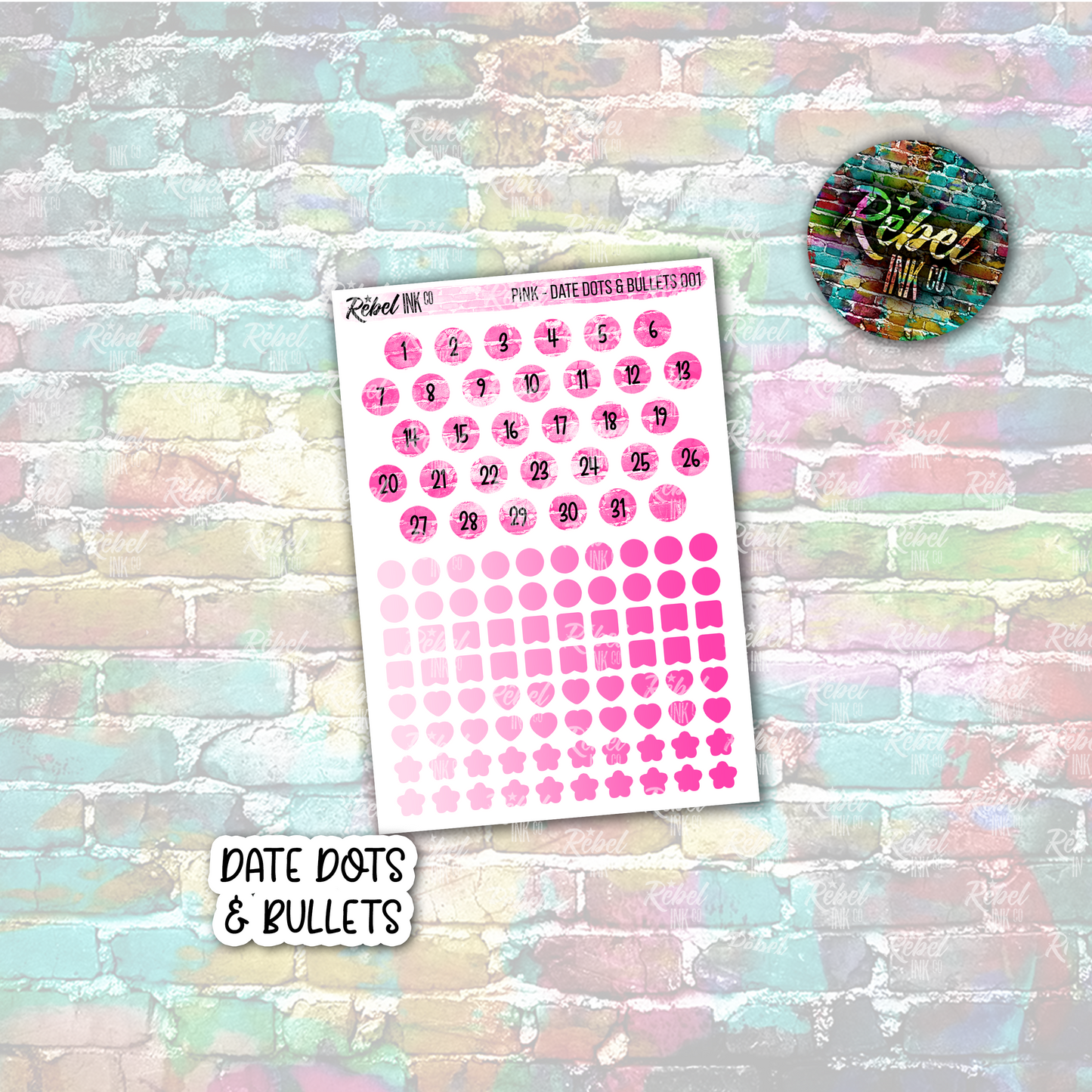 Pink - Date Dots & Bullets