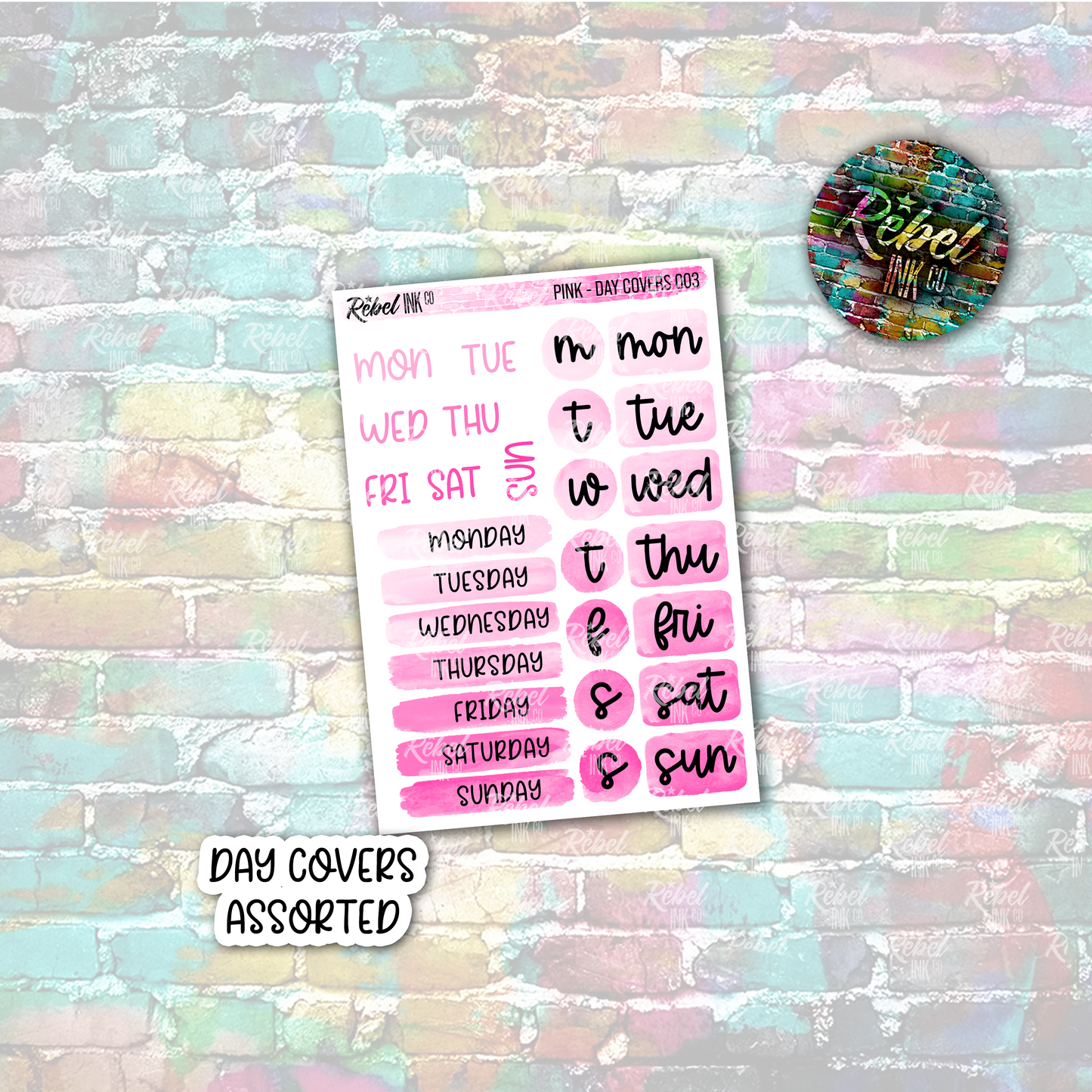Pink - Day Covers Assorted