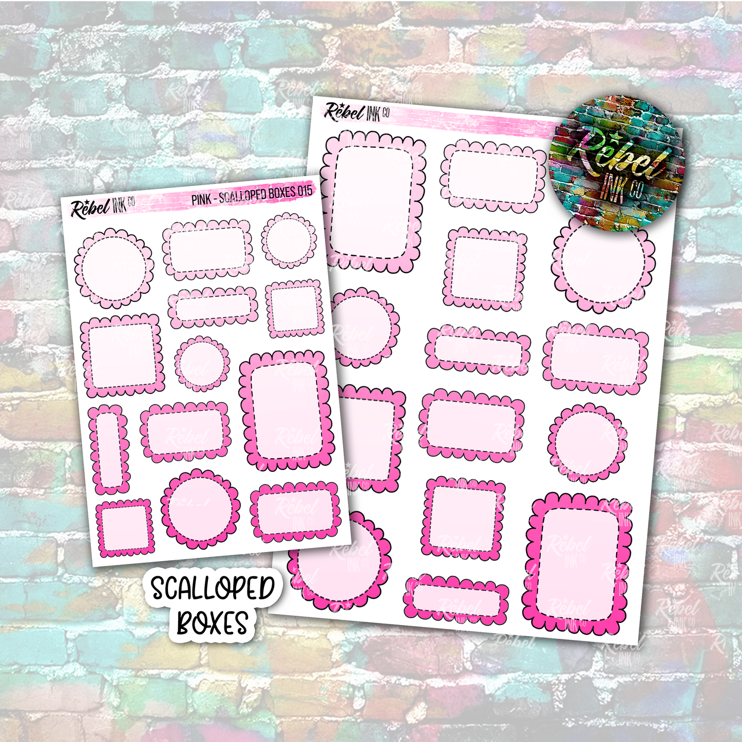 Pink - Scalloped Boxes Multi