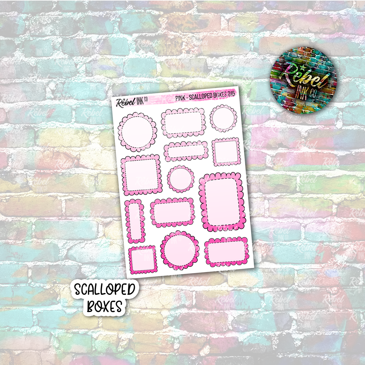 Pink - Scalloped Boxes Multi