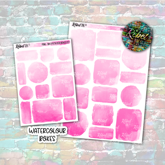 Pink - Watercolour Boxes Multi