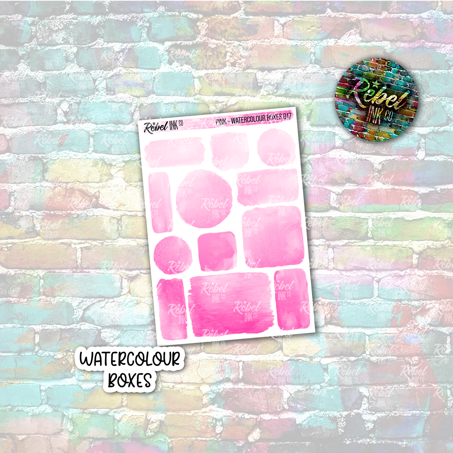 Pink - Watercolour Boxes Multi