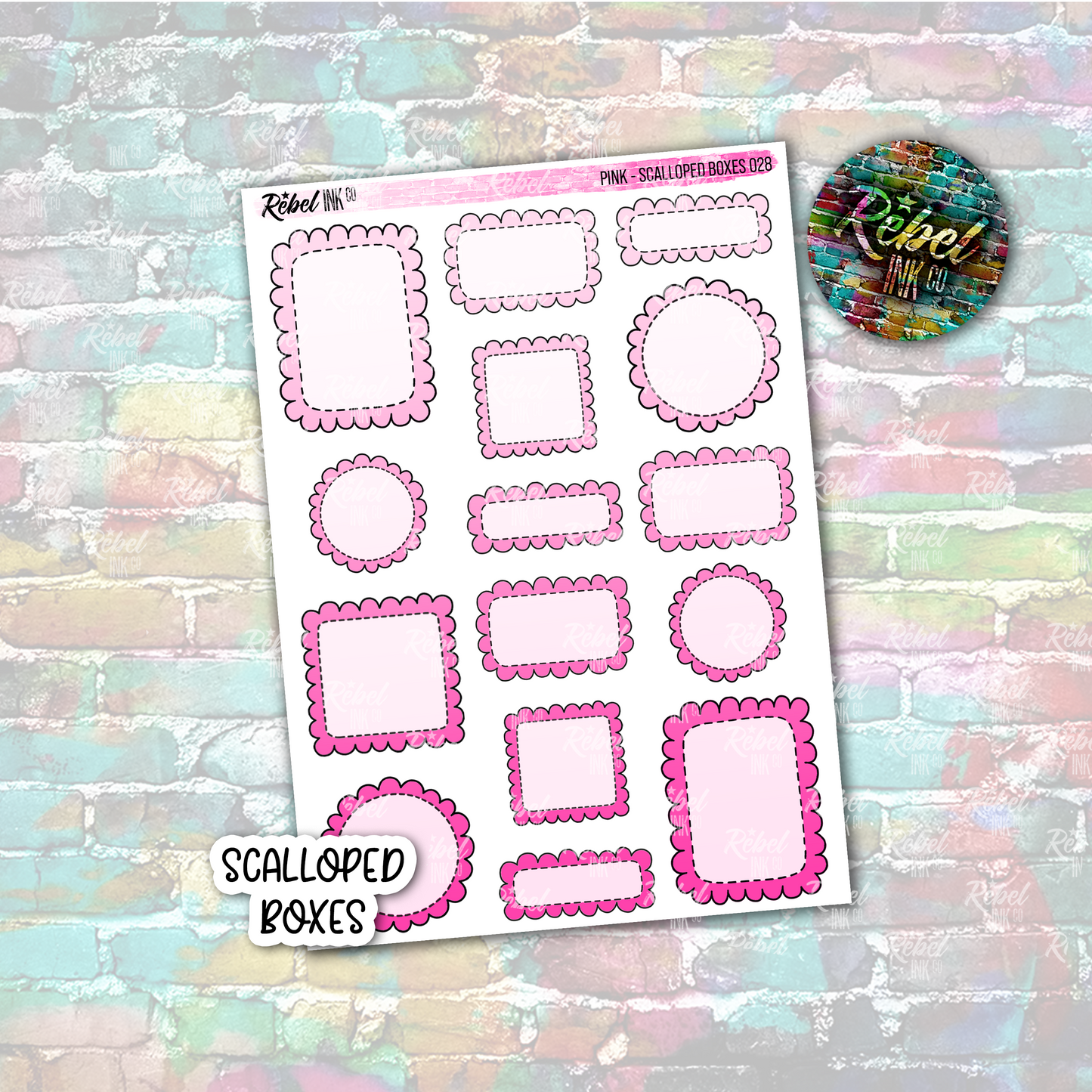 Pink - Scalloped Boxes Multi