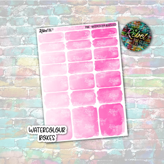 Pink - Watercolour Boxes Standard Vertical