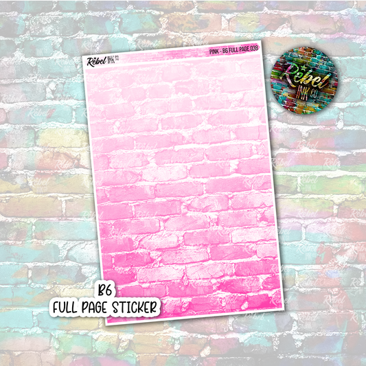 Pink - B6 Full Page Sticker