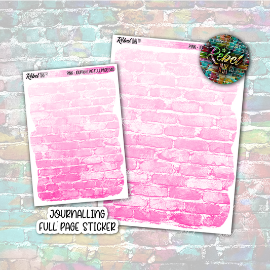 Pink - Journalling Full Page Sticker