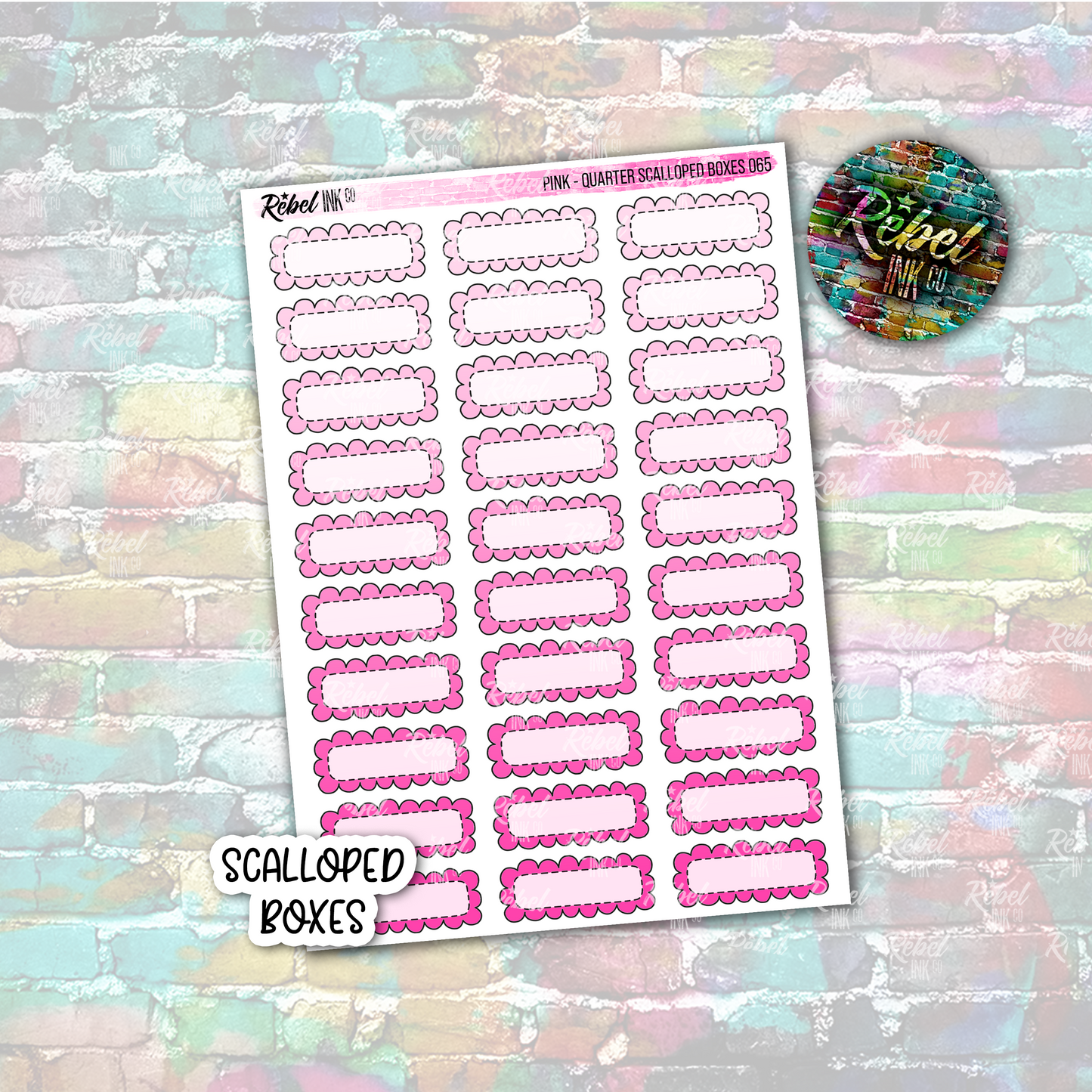 Pink - Scalloped Quarter Boxes