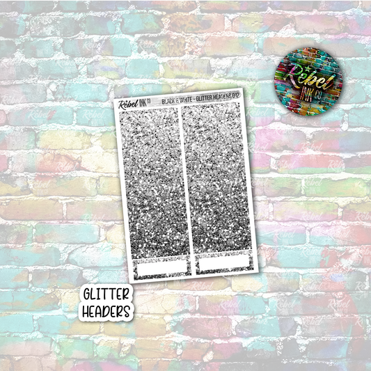 Black & White - Glitter Headers