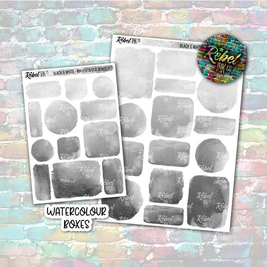 Black & White - Watercolour Boxes Multi