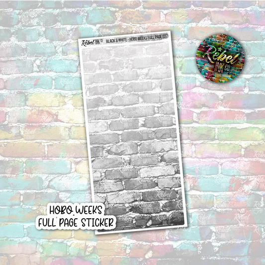 Black & White - Hobo Weeks Full Page Sticker