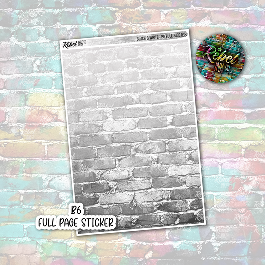 Black & White - B6 Full Page Sticker