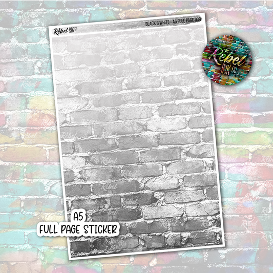 Black & White - A5 Full Page Sticker