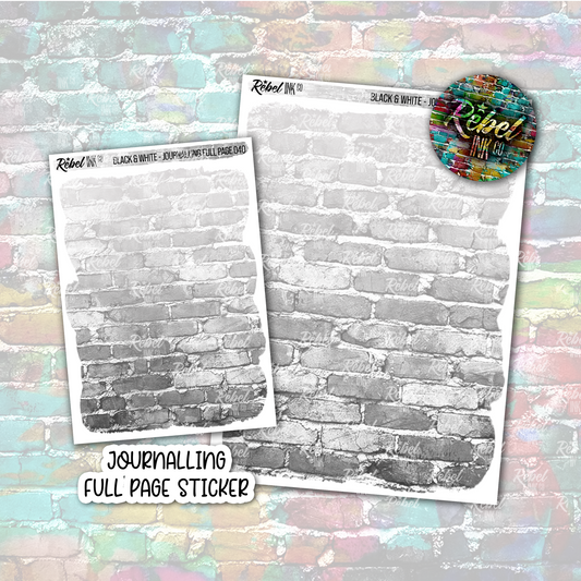 Black & White - Journalling Full Page Sticker
