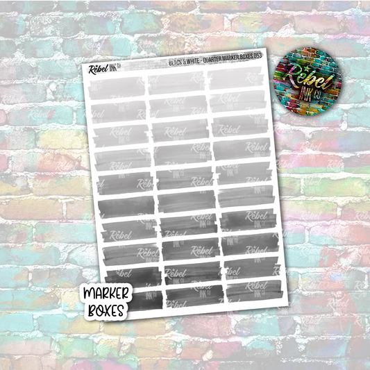 Black & White - Marker Quarter Boxes