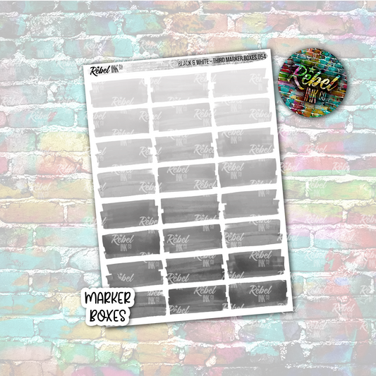 Black & White - Marker Third Boxes