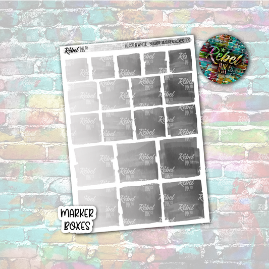 Black & White - Marker Square Boxes