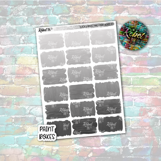 Black & White - Paint Half Boxes