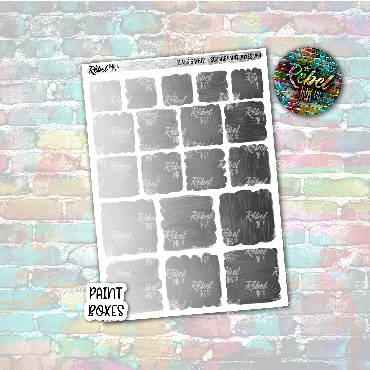 Black & White - Paint Square Boxes
