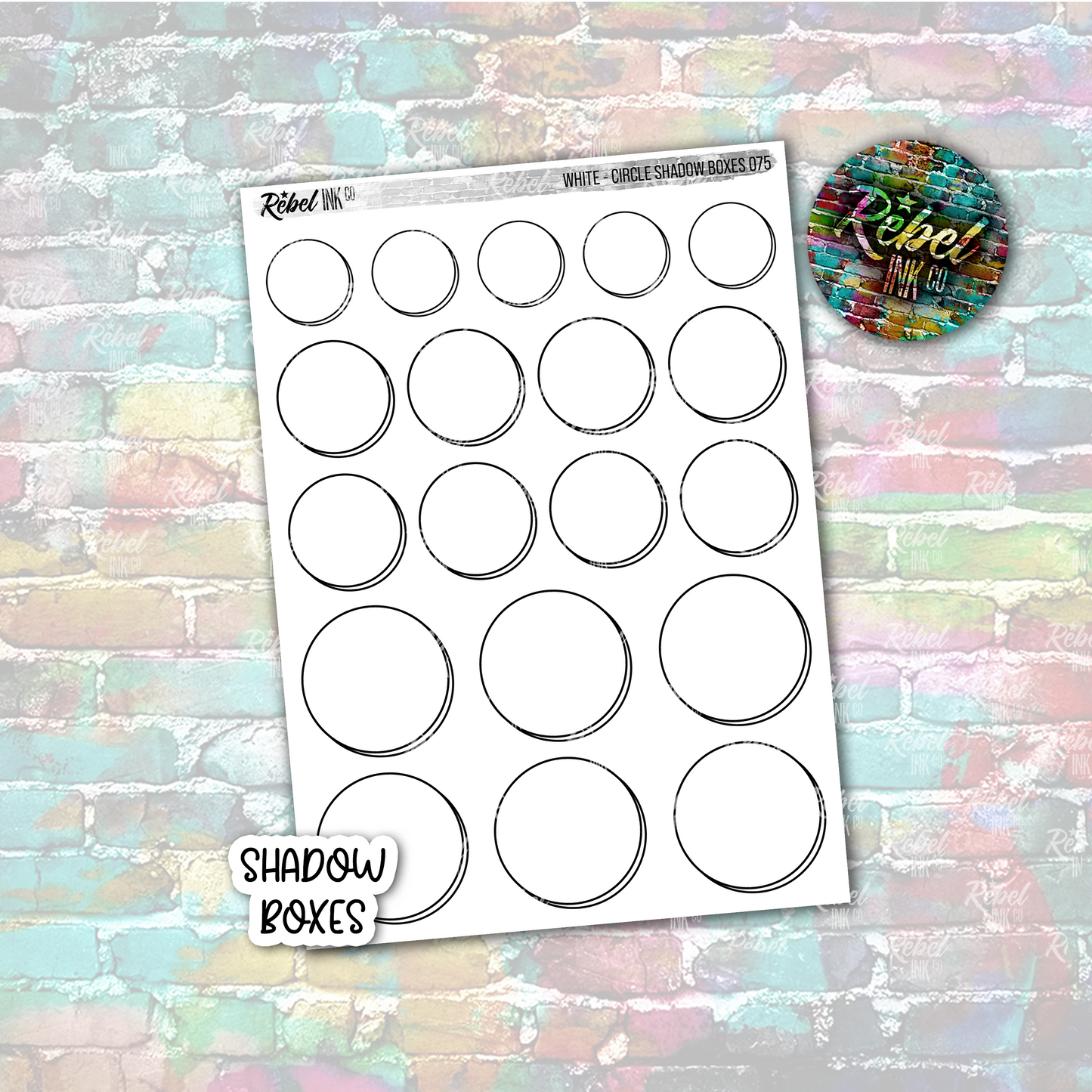 White - Shadow Circle Boxes
