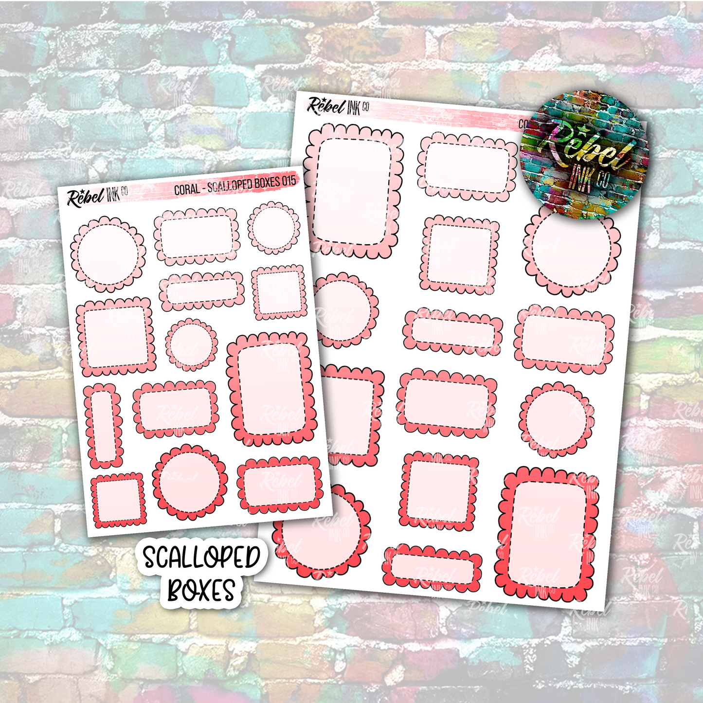 Coral - Scalloped Boxes Multi