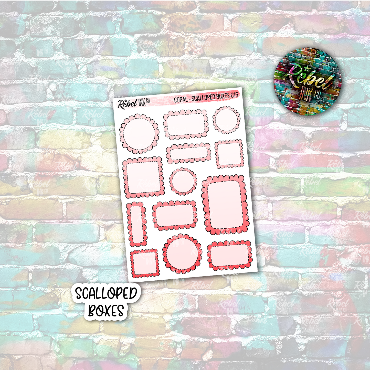 Coral - Scalloped Boxes Multi