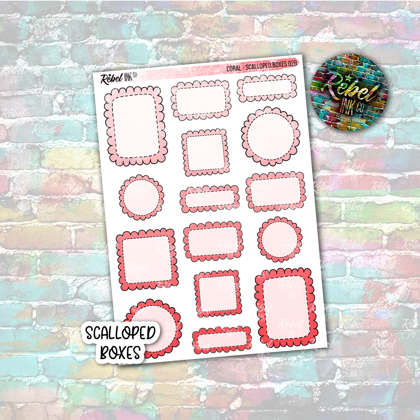 Coral - Scalloped Boxes Multi