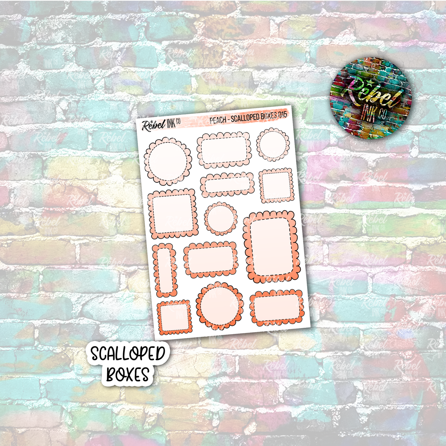 Peach - Scalloped Boxes Multi
