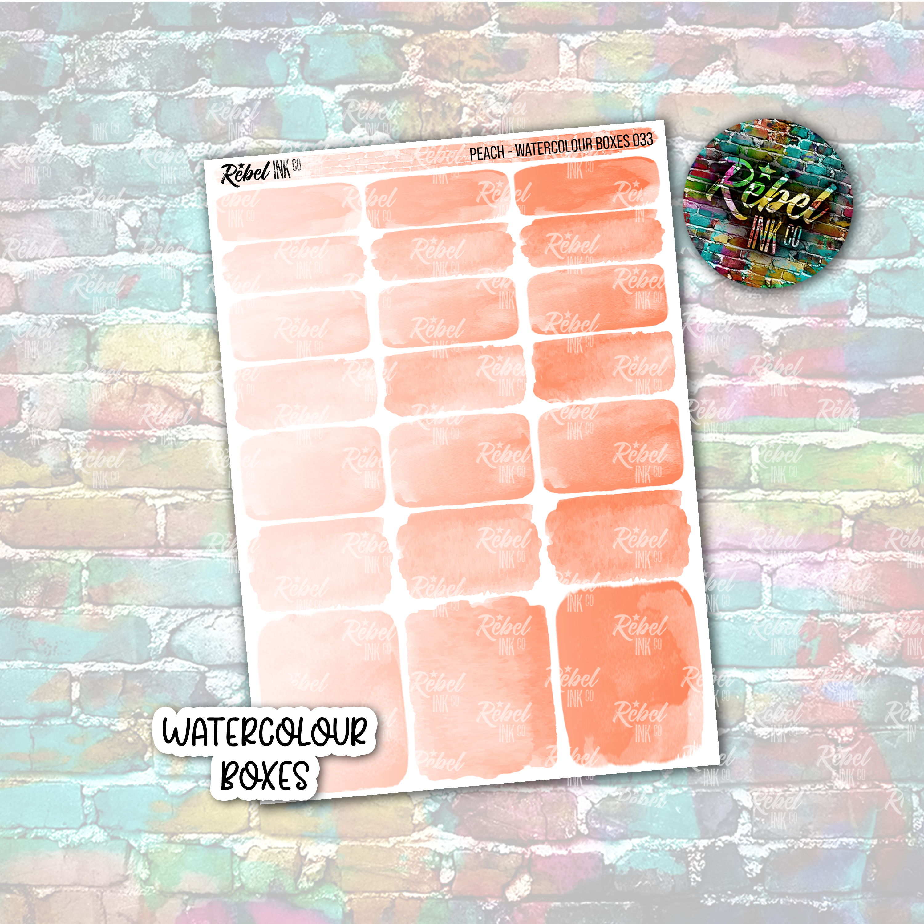 Peach- Watercolour Boxes Standard Vertical – rebelinkco