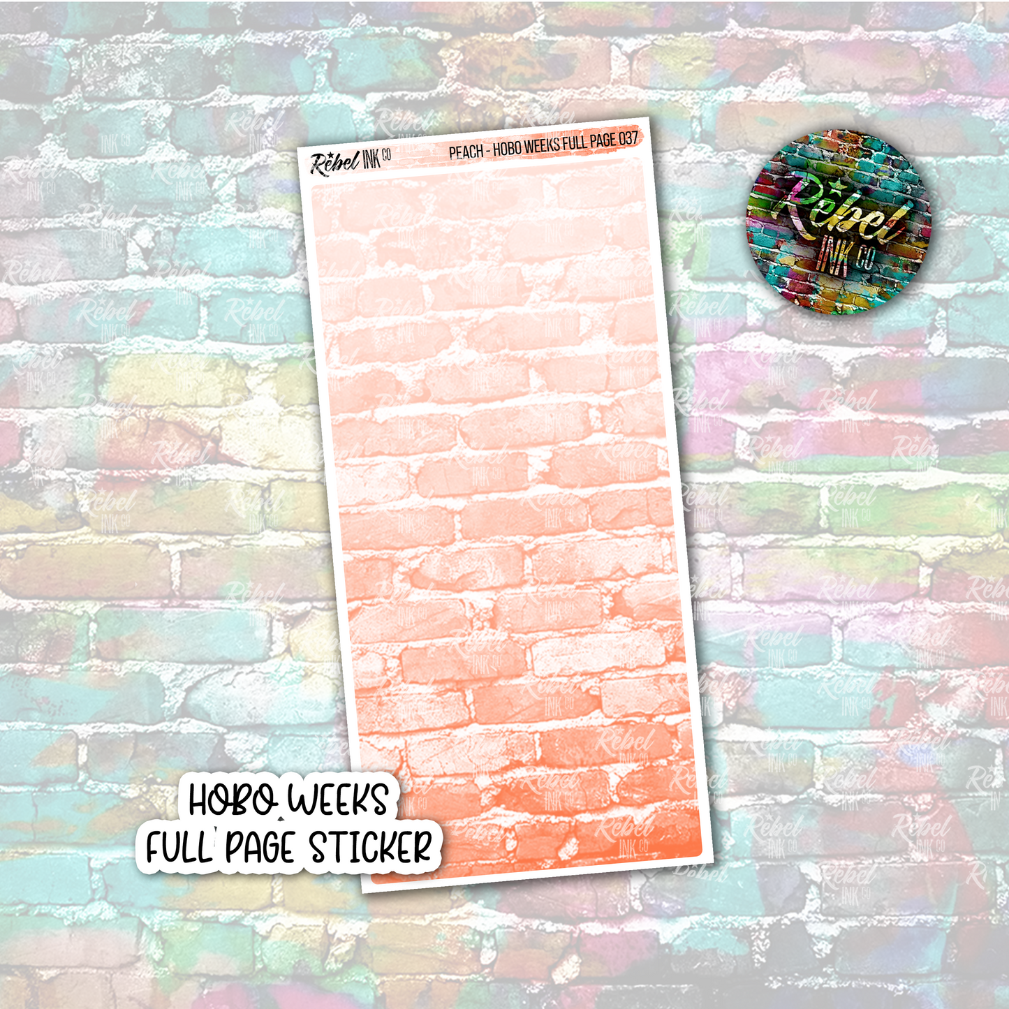 Peach - Hobo Weeks Full Page Sticker