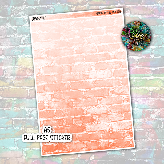 Peach - A5 Full Page Sticker