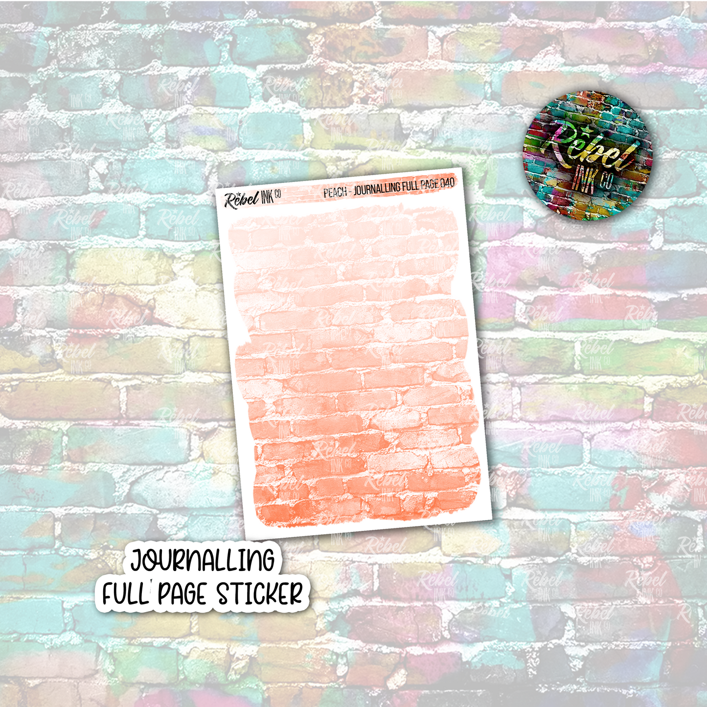 Peach - Journalling Full Page Sticker