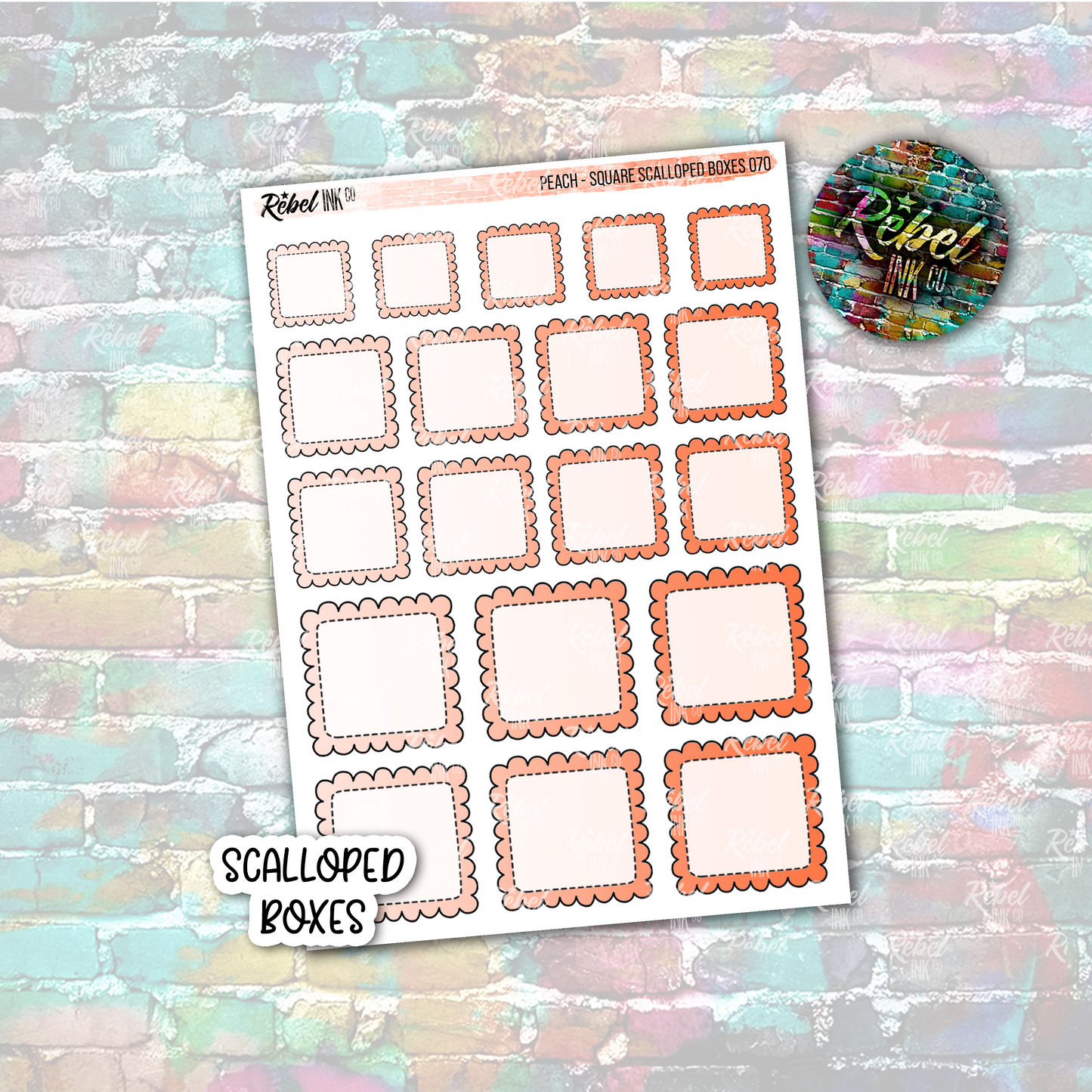 Peach - Scalloped Square Boxes