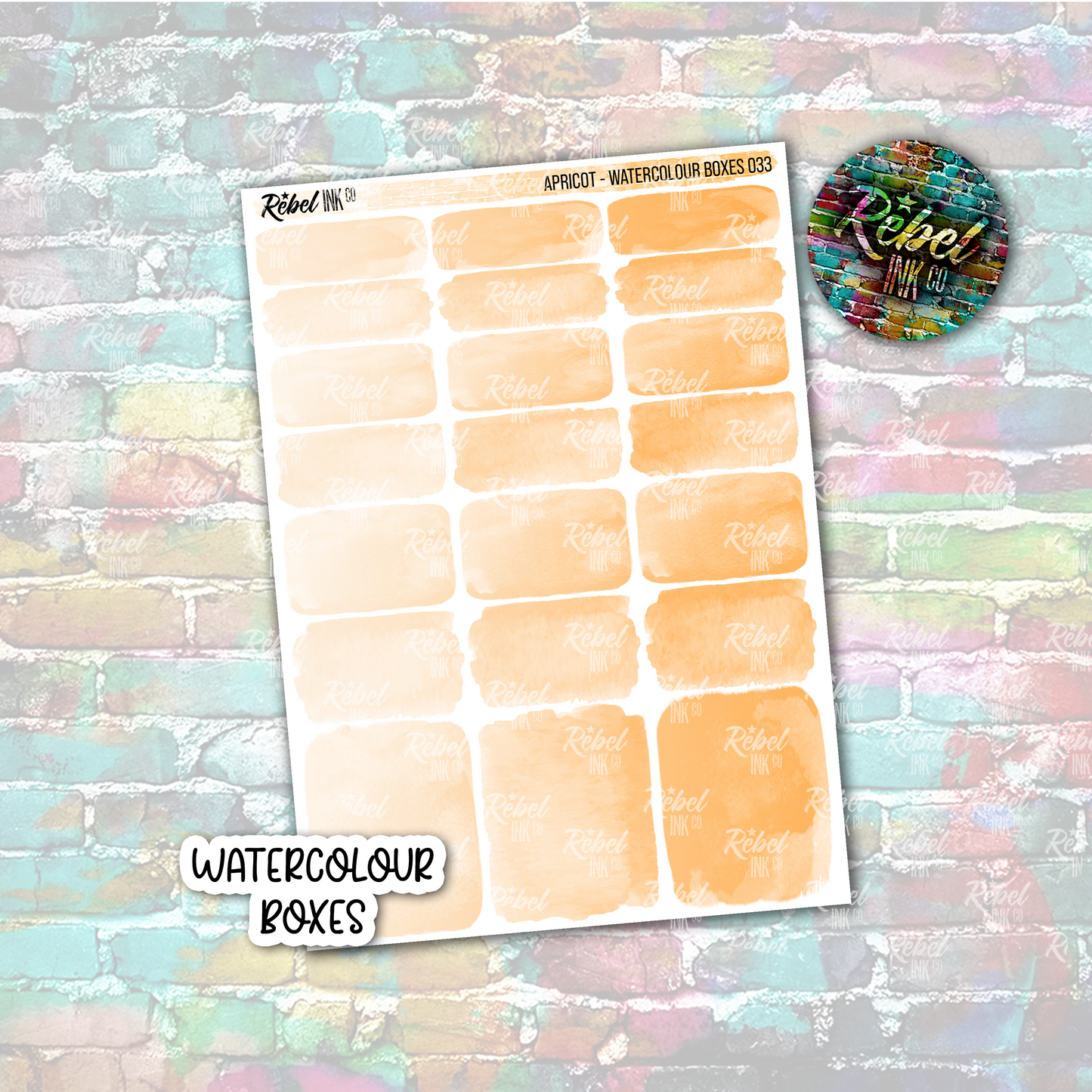 Apricot - Watercolour Boxes Standard Vertical