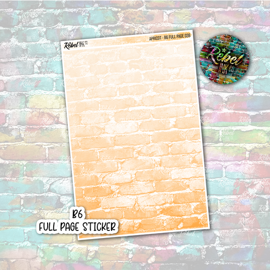 Apricot - B6 Full Page Sticker