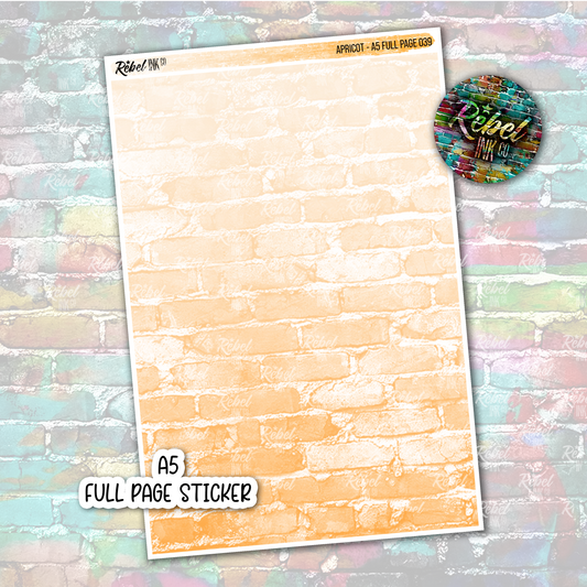 Apricot - A5 Full Page Sticker