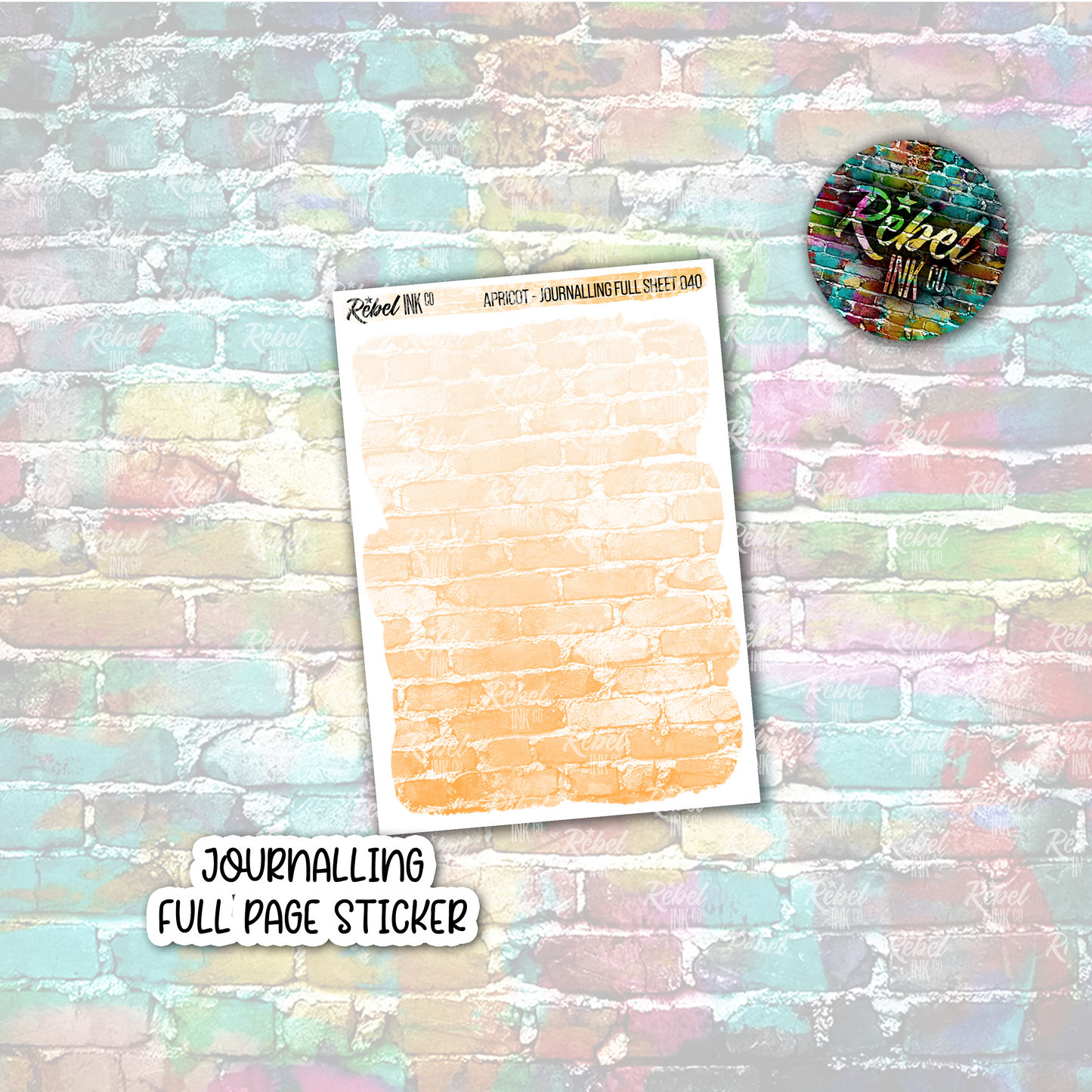 Apricot - Journalling Full Page Sticker