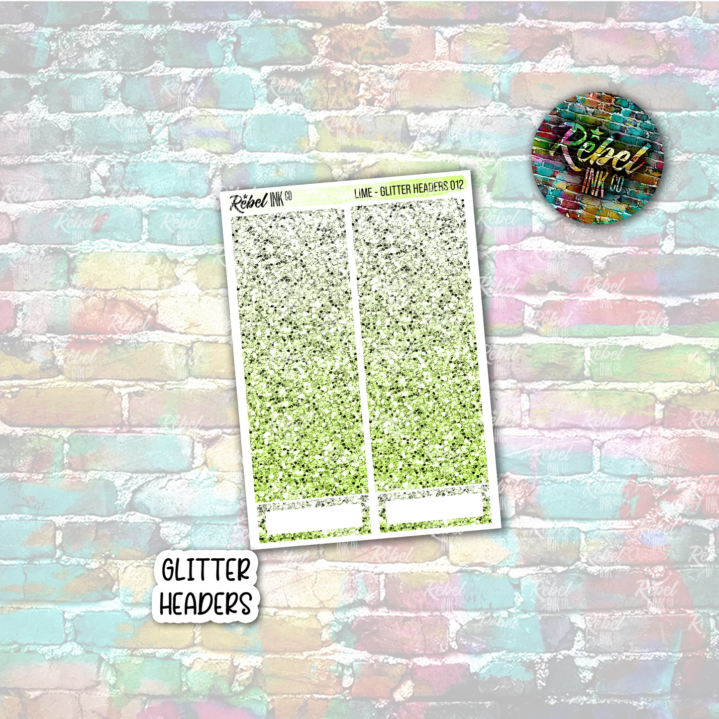 Lime - Glitter Headers