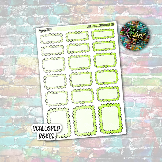 Lime - Scalloped Boxes Standard Vertical