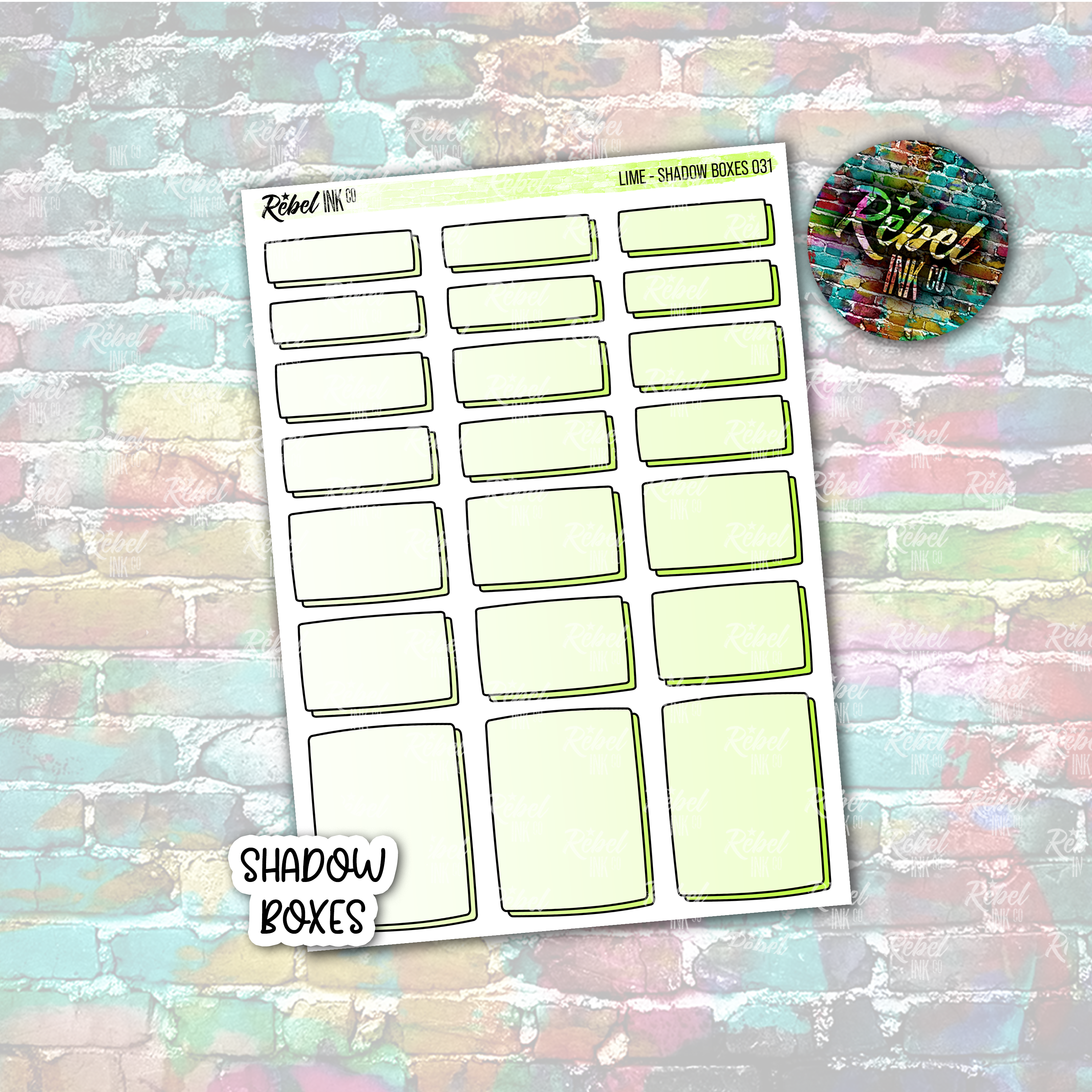 Lime - Shadow Boxes Standard Vertical – rebelinkco