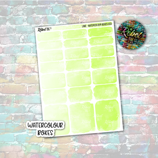 Lime - Watercolour Boxes Standard Vertical
