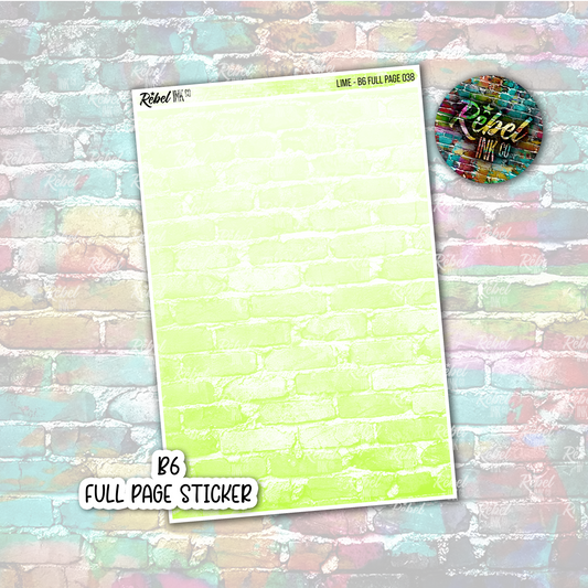 Lime - B6 Full Page Sticker