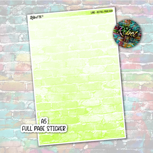 Lime - A5 Full Page Sticker