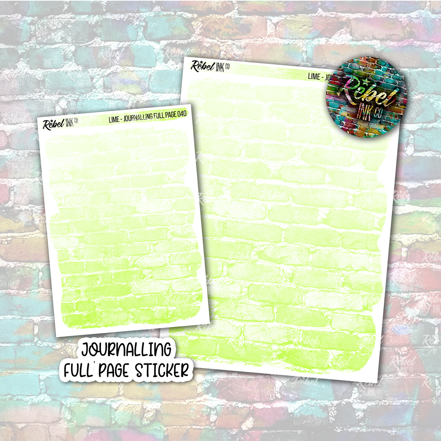 Lime - Journalling Full Page Sticker