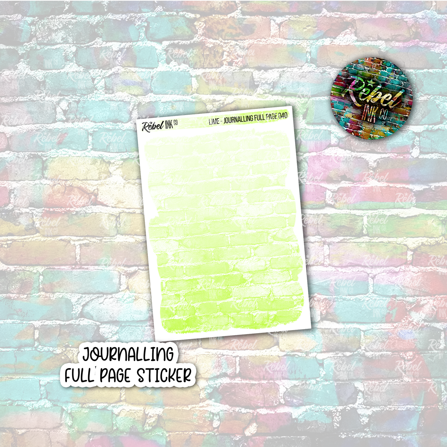 Lime - Journalling Full Page Sticker